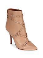 Valentino Eyelet Leather Ankle Booties