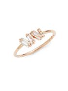 Suzanne Kalan 14k Rose Gold White Topaz & Diamond Ring
