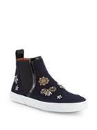 Jimmy Choo Della Embellished Flannel High-top Skate Sneakers