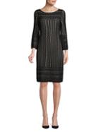 Calvin Klein Perforated Bell-sleeve Shift Dress