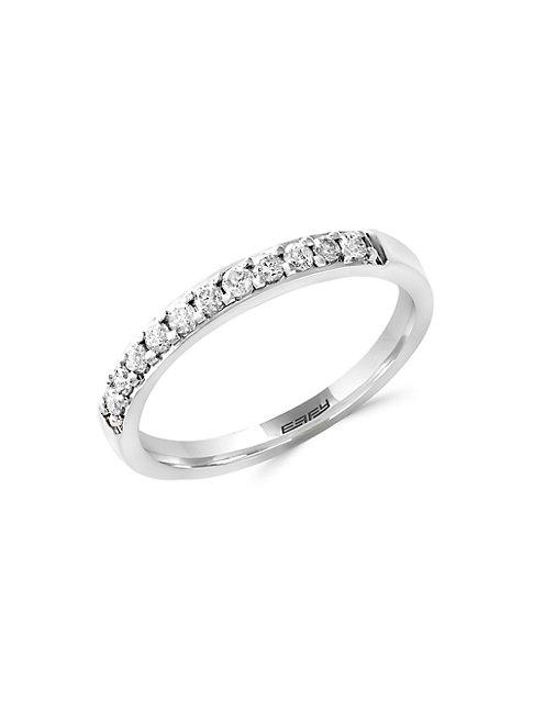 Effy D'oro 14k White Gold And Diamond Band Ring