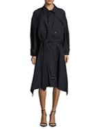 Balenciaga Long-sleeve Draped Trench Coat