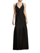 Halston Heritage Solid Cotton-blend Sleeveless Gown
