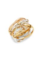 Hueb 18k Tri-tone Gold & Diamond Ring