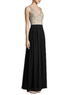 Adrianna Papell Embellished Colorblock Gown