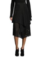 Diane Von Furstenberg Front Ruffle Midi Skirt