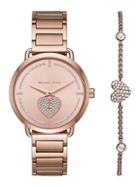 Michael Kors Portia Pav&eacute; Rose Goldtone Stainless Steel Bracelet Watch