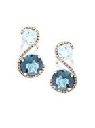 Le Vian Diamond And Blue Topaz Earrings