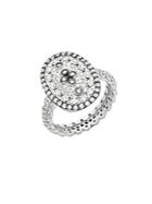 Freida Rothman Classic Pave Clover Shield Sterling Silver Ring