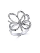 Effy 14k White Gold Diamond Flower Ring