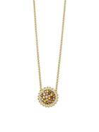 Plev 18k Yellow Gold And Diamond Sunflower Pendant Necklace