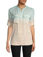 Calvin Klein Ombr&eacute; Roll-tab Sleeve Shirt