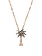 Effy 14k Rose Gold & Diamond Palm Tree Pendant Necklace