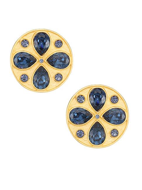 Rebecca De Ravenel Pamina 24k Goldplated & Swarovski Crystal Stud Earrings