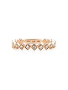 Ef Collection Diamond And 14k Rose Gold Stack Ring