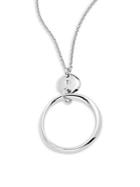 Roberto Coin Basic Gold 18k White Gold Circle Pendant Necklace