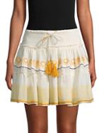 Hemant & Nandita Smocked Tassel Tie Mini Skirt