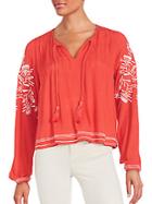 Tularosa Rose Embroidered Top