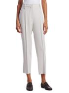 Brunello Cucinelli Crepe Wool Cropped Trousers