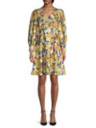 Calvin Klein Floral Puff-sleeve Dress