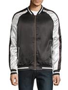 Standard Issue Nyc Colorblock Satin Bomber Jacket