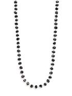 Stephen Dweck Classic Strand Black Agate & Sterling Silver Necklace