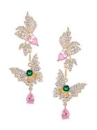 Eye Candy La Luxe Butterfly Multicolored Crystal Drop Earrings