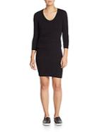 James Perse Ruched Jersey Sheath Dress