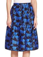 Mother Of Pearl Sydney Leaf-print Cotton & Silk Tiered Skirt
