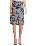 See By Chlo Palm-print Ruffle-trimmed Silk Skirt
