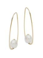Saks Fifth Avenue 14k Yellow Gold & Oval Freshwater Pearl Threader Earrings