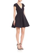 Halston Heritage Structured Back-cutout Fit-&-flare Dress