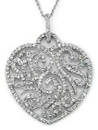 Effy Heart Diamond And 14k White Gold Pendant Necklace