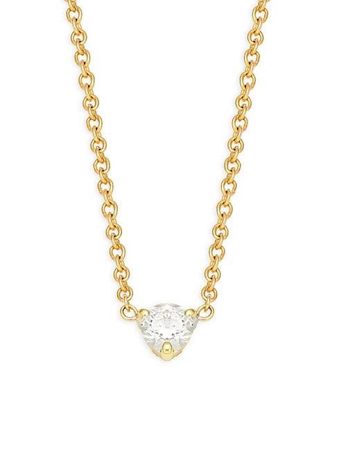 Nephora 18k Yellow Gold & Diamond Pendant Necklace