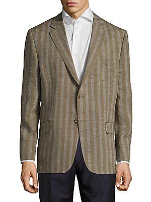 Hickey Freeman Striped Linen Jacket