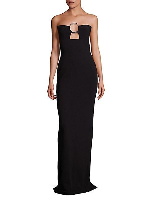Solace London Keira Cutout Strapless Column Gown