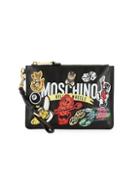 Moschino Patch Leather Pouch
