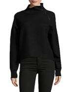 Donna Karan Solid High-low Wool Sweater