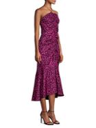 Milly Leopard-print Silk Jacquard Midi Dress