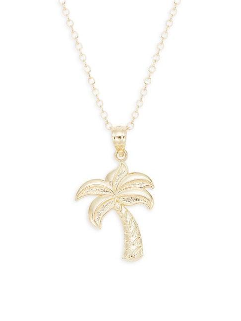 Saks Fifth Avenue 14k Gold Palm Tree Pendant Necklace