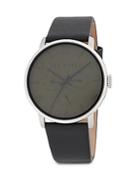 Ted Baker Stainless Steel And Leather Strap Watch