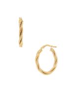 Saks Fifth Avenue Made In Italy 14k Yellow Gold Braided Oval Hoop Earrings