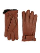 Saks Fifth Avenue Rabbit Fur-lined Leather Gloves