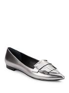 Marc Fisher Ltd Susan Metallic Leather Point-toe Loafers