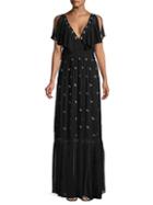 Temperley London Starling Ruffle V-neck Gown