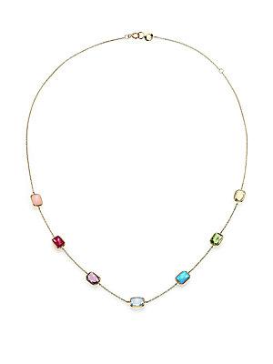 Ippolita Rock Candy Summer Rainbow Semi-precious Multi-stone & 18k Yellow Gold Mini Gelato Station Necklace