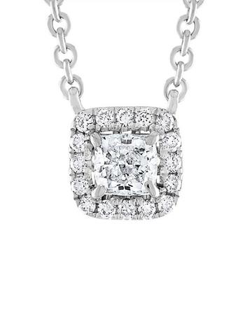Diana M Jewels 14k White Gold & 1 Tcw Diamond Halo Necklace