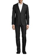 Armani Collezioni Solid Textured Wool Suit