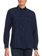 French Connection Pippa Plains Long Sleeve Button-down Shirt