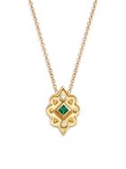 Legend Amrapali Heritage 18k Gold Emerald & Diamond Marquis Pendant Necklace